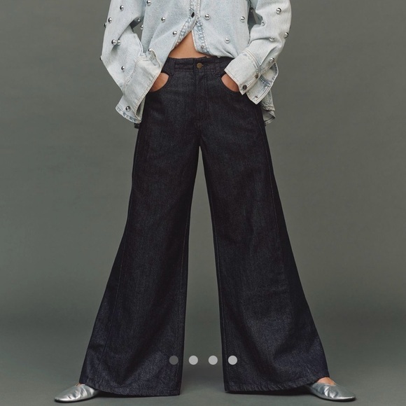 Pilcro Denim - The Aldi Sparkle Mid-Rise Flare Pants by Pilcro, Size 28